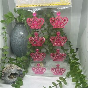 Pink crown stickers